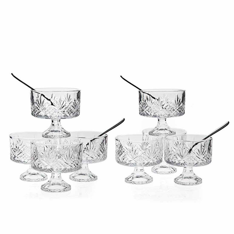 Godinger Silver Art Co Dublin Crystal 16 Piece Dessert Taster Trifle